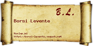 Borsi Levente névjegykártya